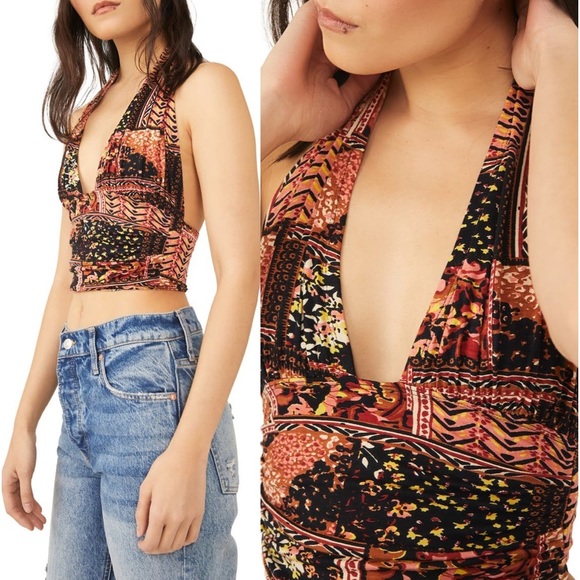 Free People Tops - FREE People Heather Print Halter Top. Size L, NWT